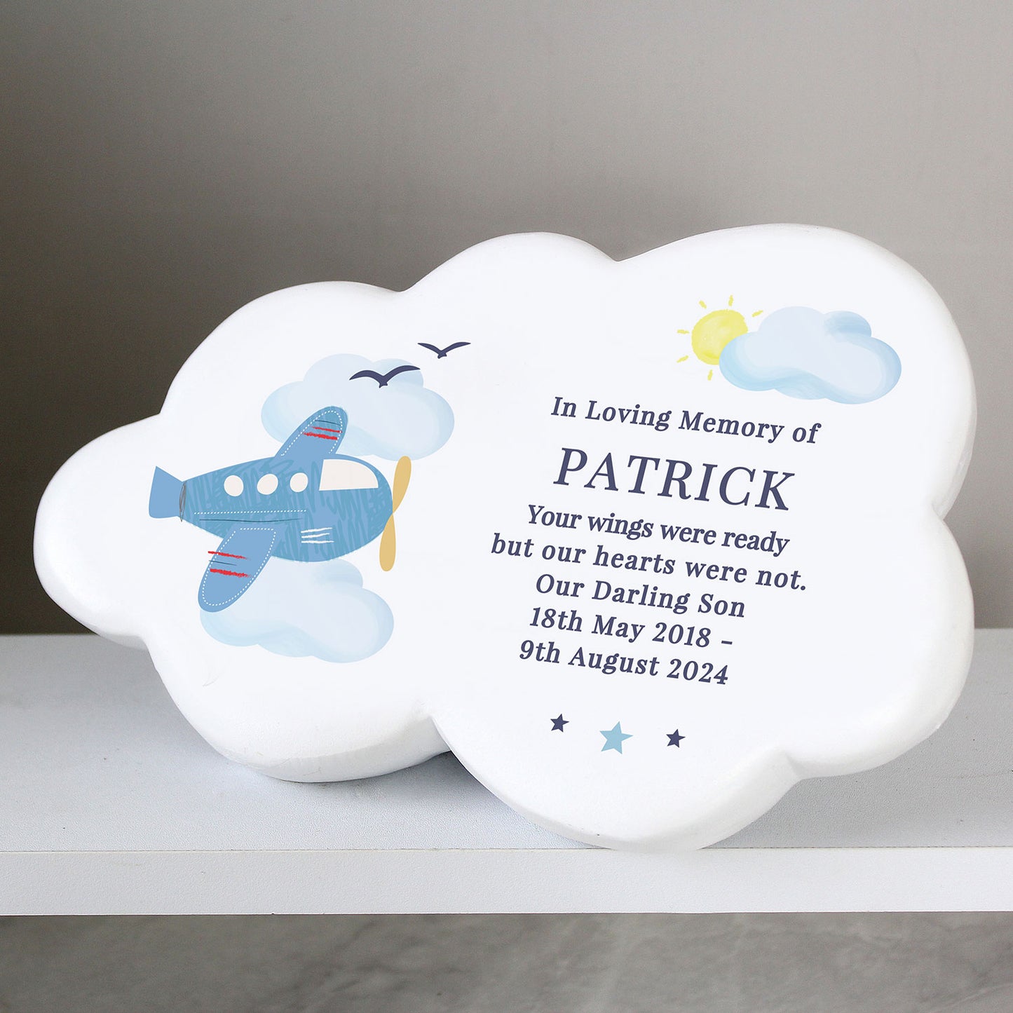 Personalised Plane Memorial Cloud