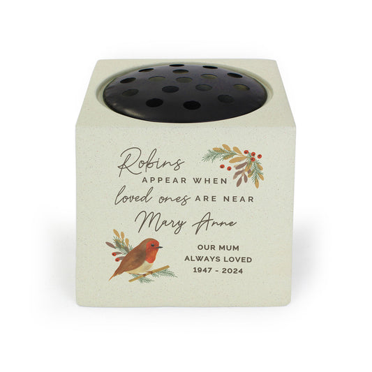 Personalised Robin Memorial Vase