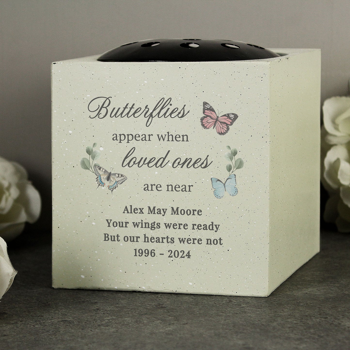 Personalised Butterflies Memorial Vase