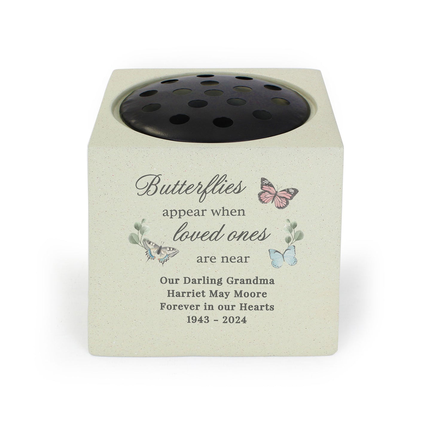 Personalised Butterflies Memorial Vase