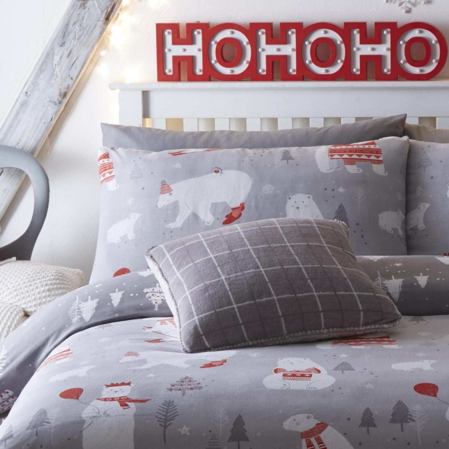 Polar Bears Silver Easy Care Duvet Set