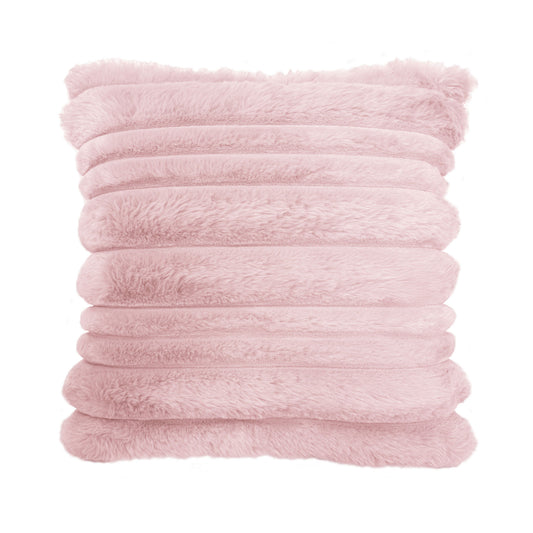 Alaska Blush Faux Fur Cushion (43cm x 43cm)