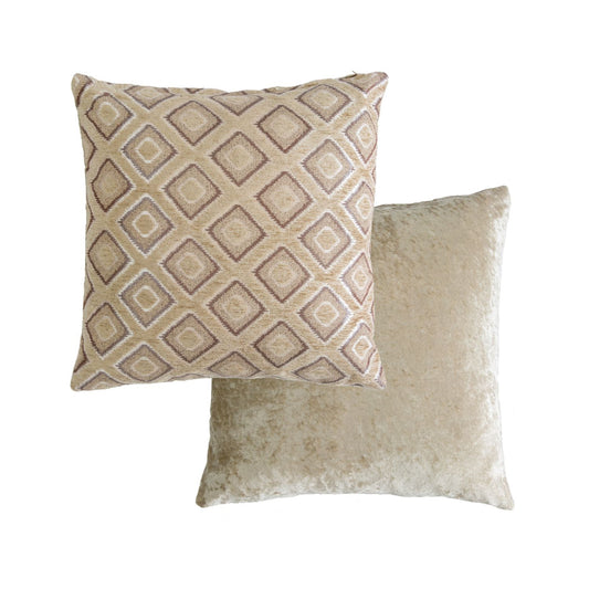 Pisa Beige Geometric Jacquard Cushion Cover Pair