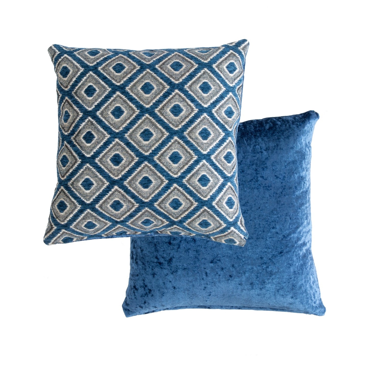 Pisa Navy Geometric Jacquard Cushion Cover Pair