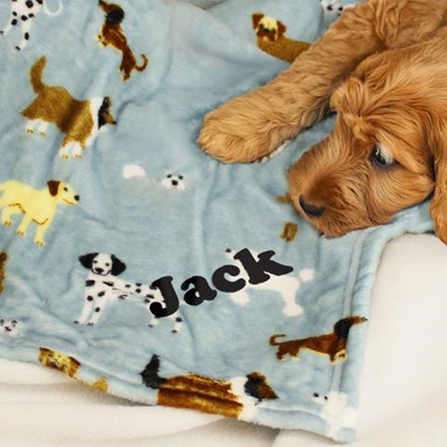 Personalised Dog Print Fleece Blanket
