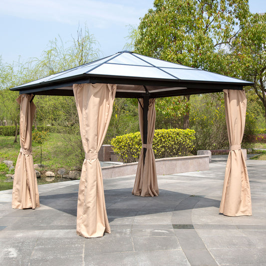 Aspen Taupe Gazebo with Polycarbonate Roof