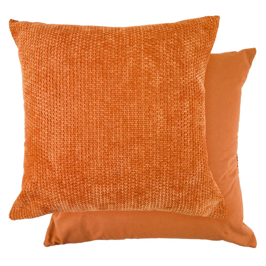 Portland Hatch Burnt Orange Cushion Cover Pair