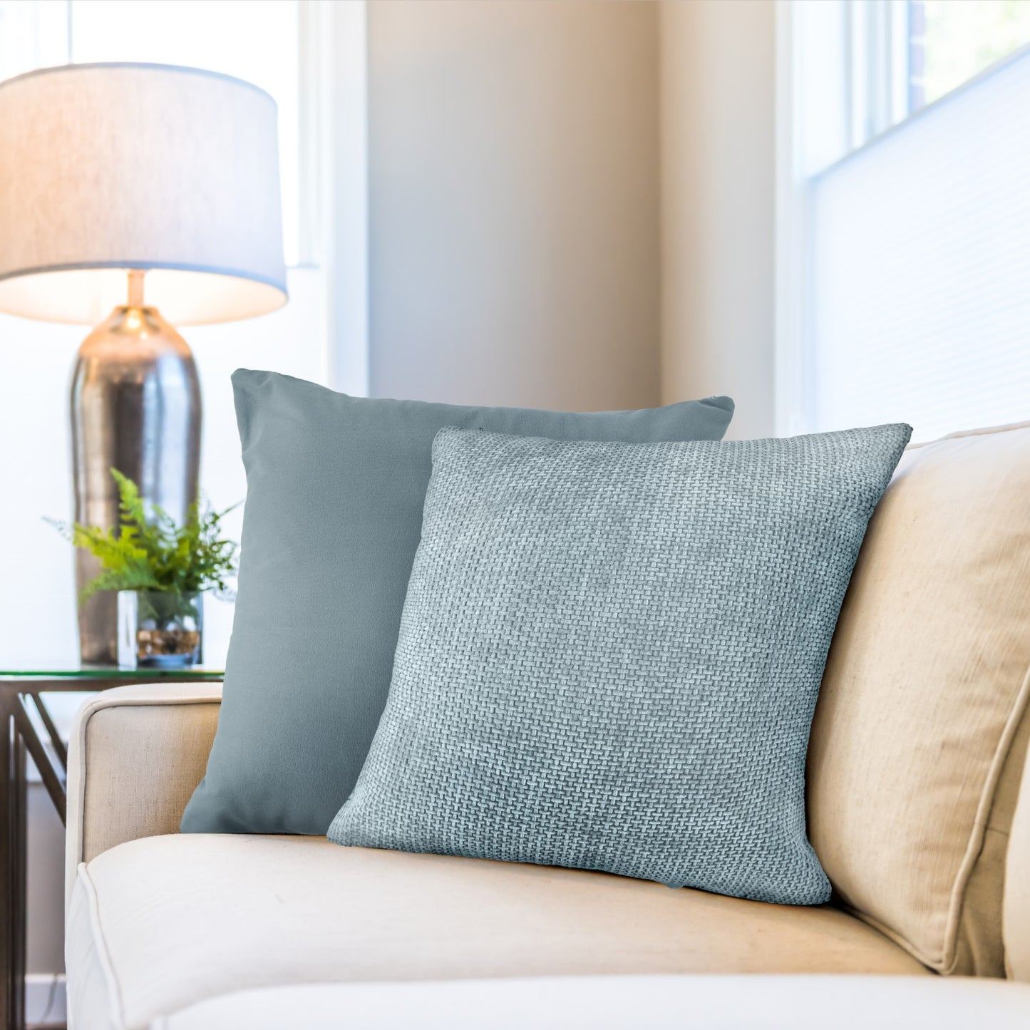 Portland Hatch Silver Grey Cushion Cover Pair