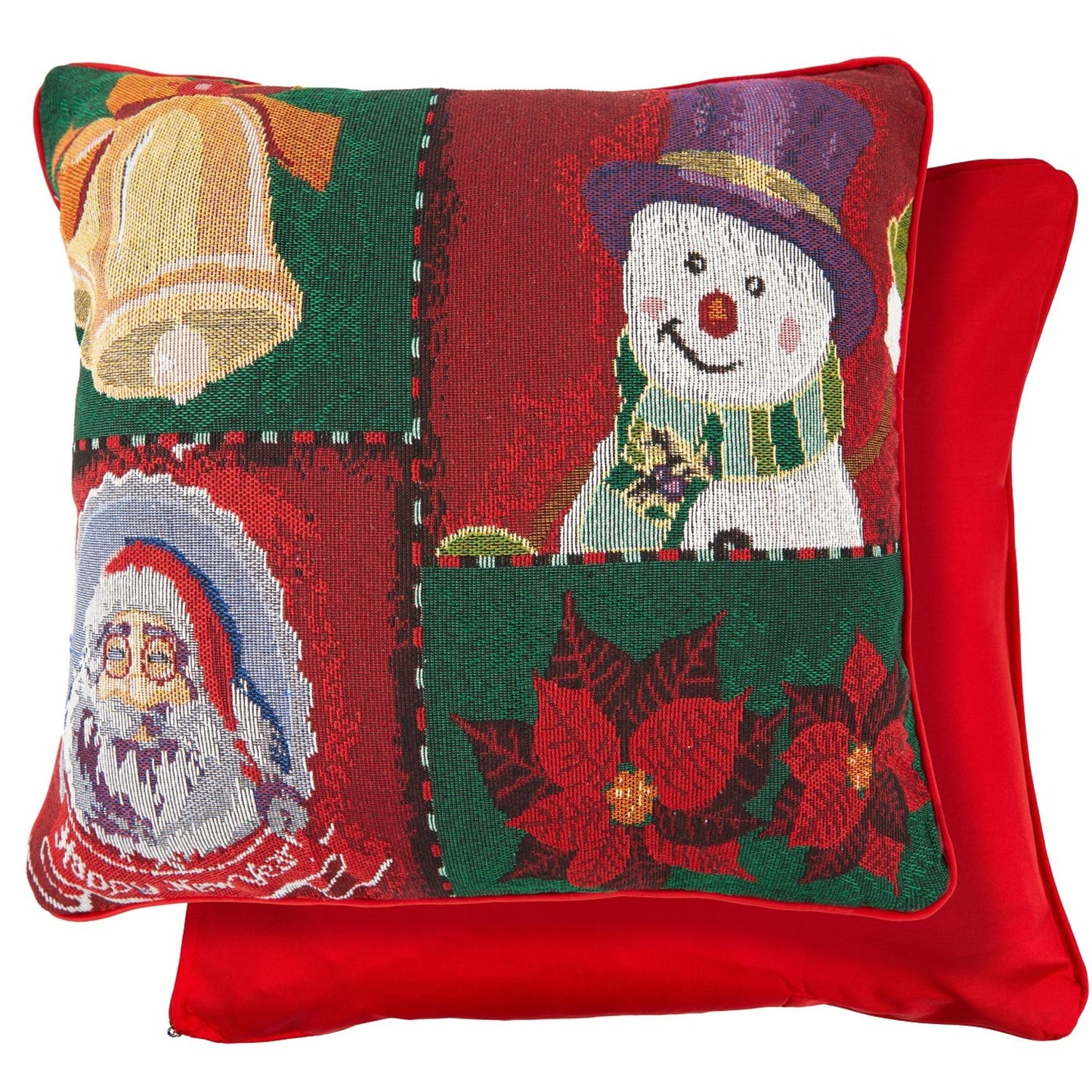 Patchwork Santa Tapestry Cushion Cover Pair