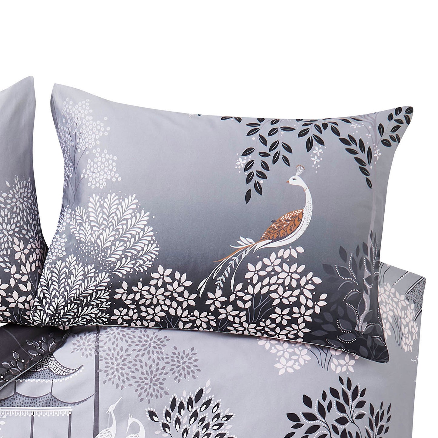 Sara Miller Pagoda Garden Blush-Grey Housewife Pillowcase Pair