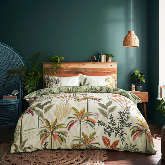 Sara Miller Palm Garden Light Stone Duvet Set