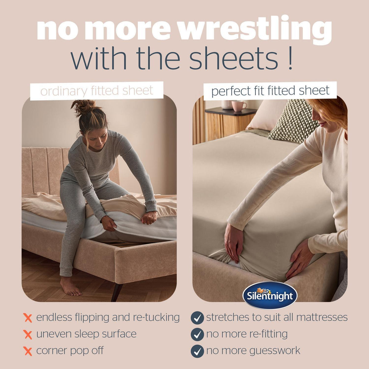 Silentnight Natural Super Soft Perfect Fit Fitted Sheet