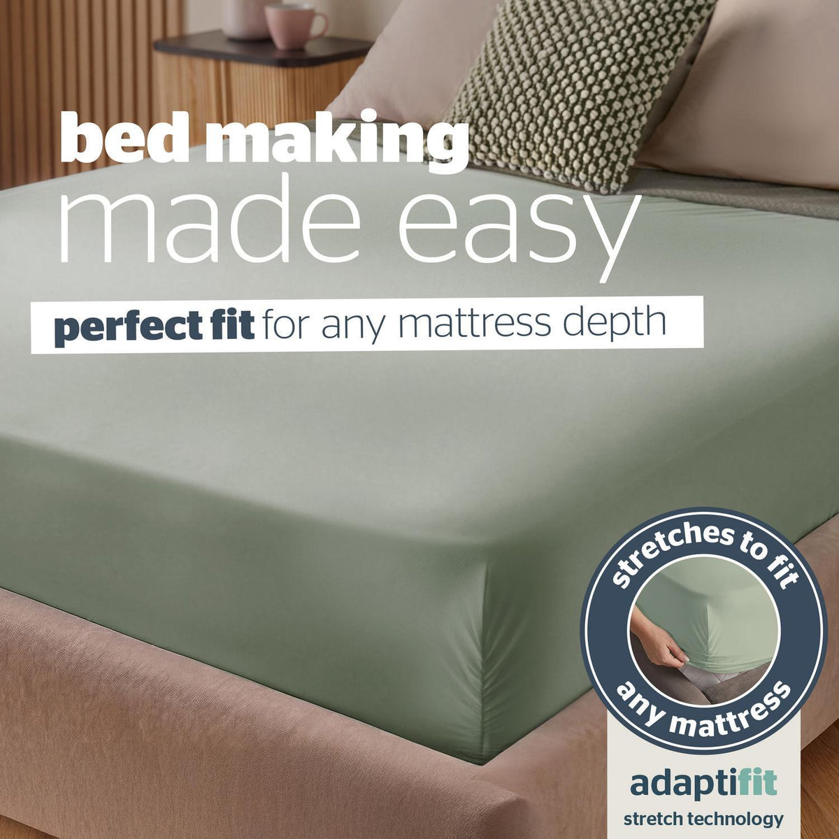 Silentnight Sage Super Soft Perfect Fit Fitted Sheet