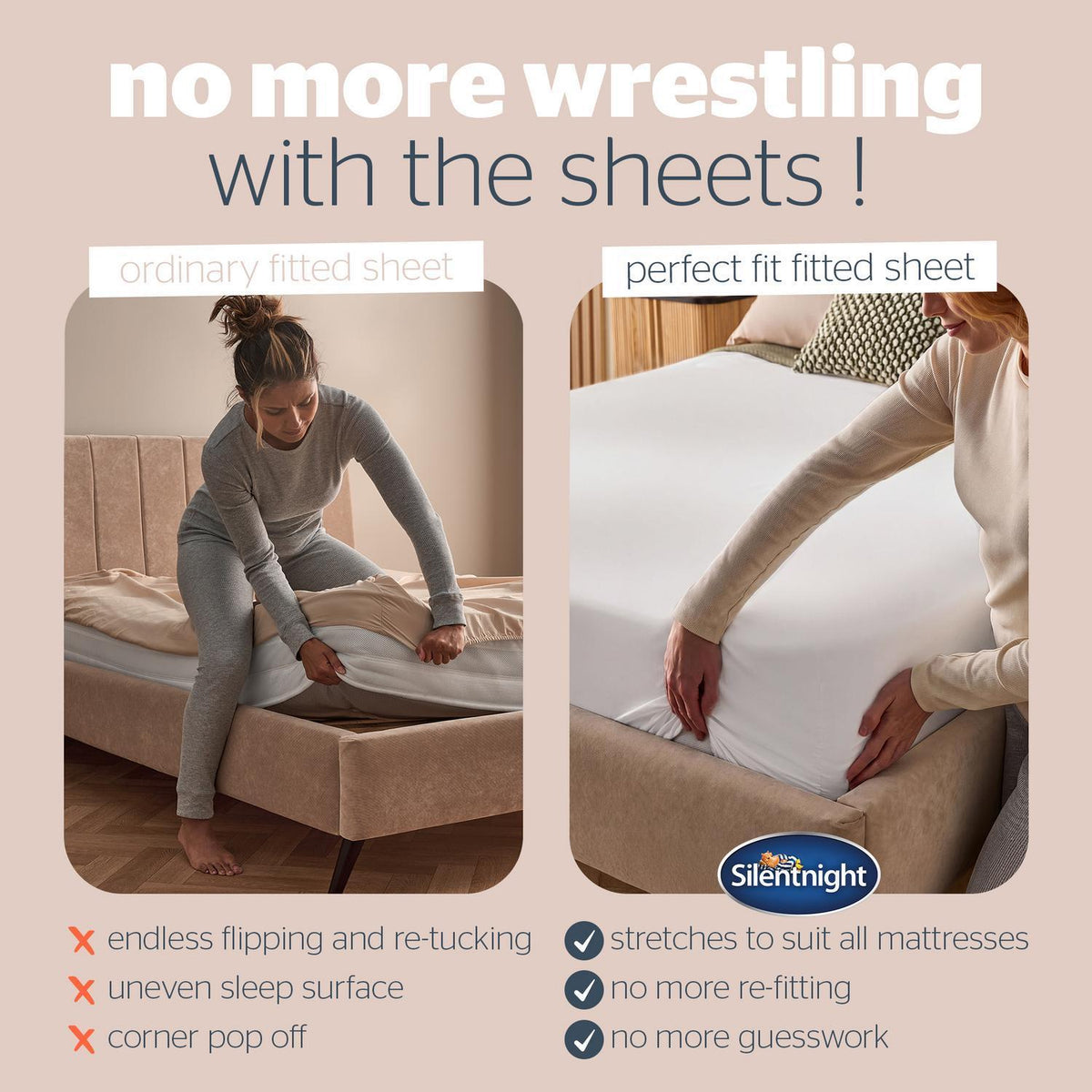 Silentnight White Super Soft Perfect Fit Fitted Sheet