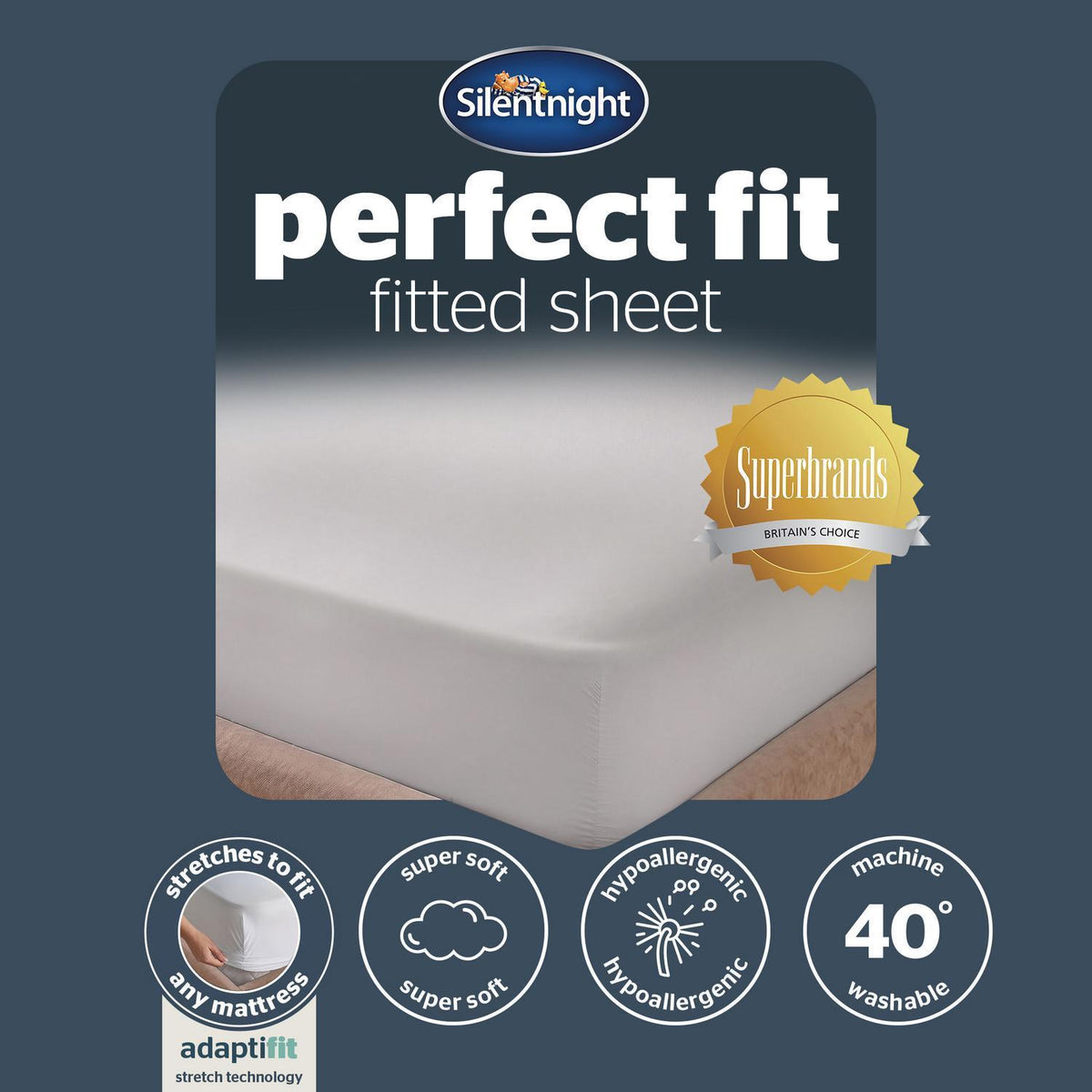 Silentnight White Super Soft Perfect Fit Fitted Sheet
