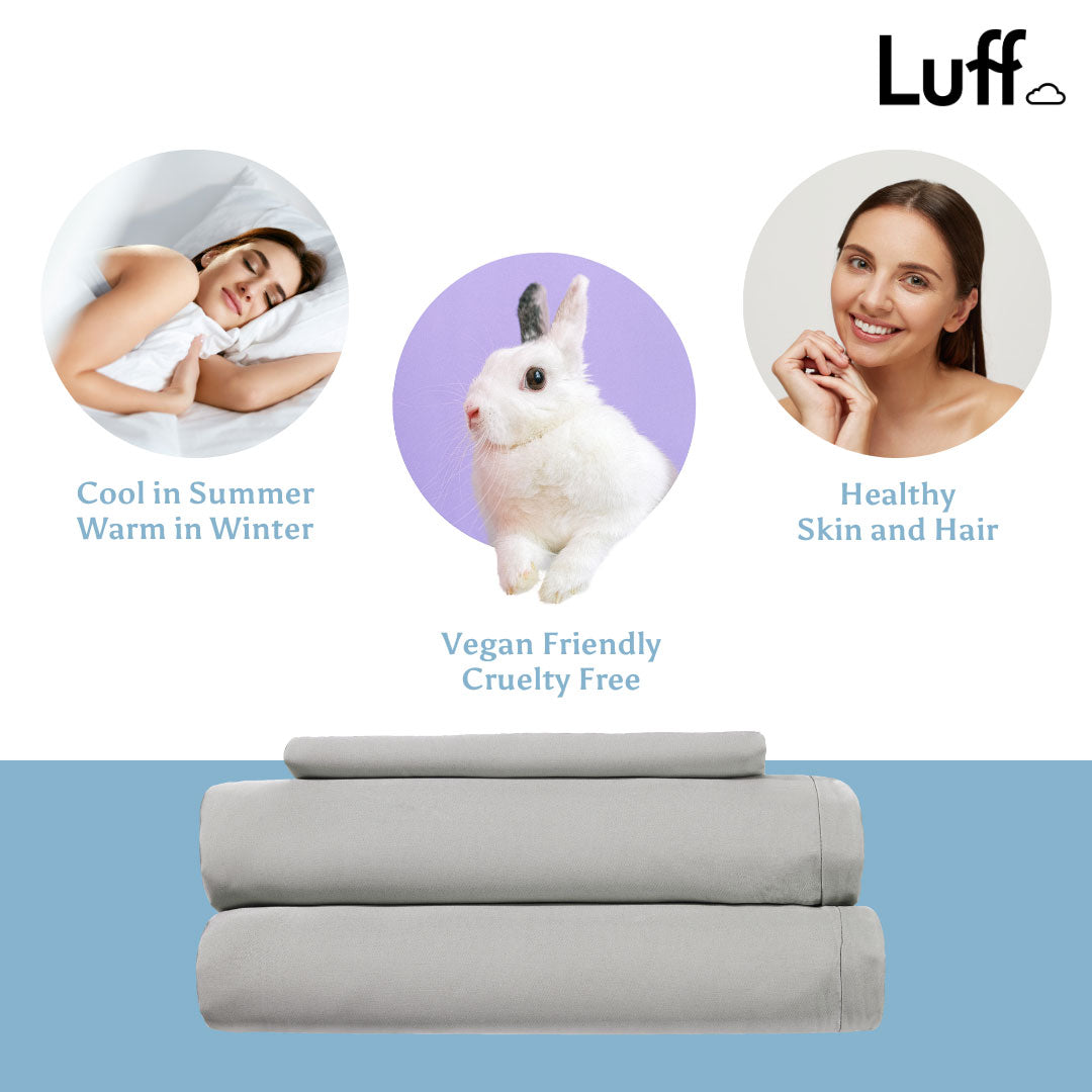 Luff Grey Organic Bamboo Silk 700TC Pillowcases