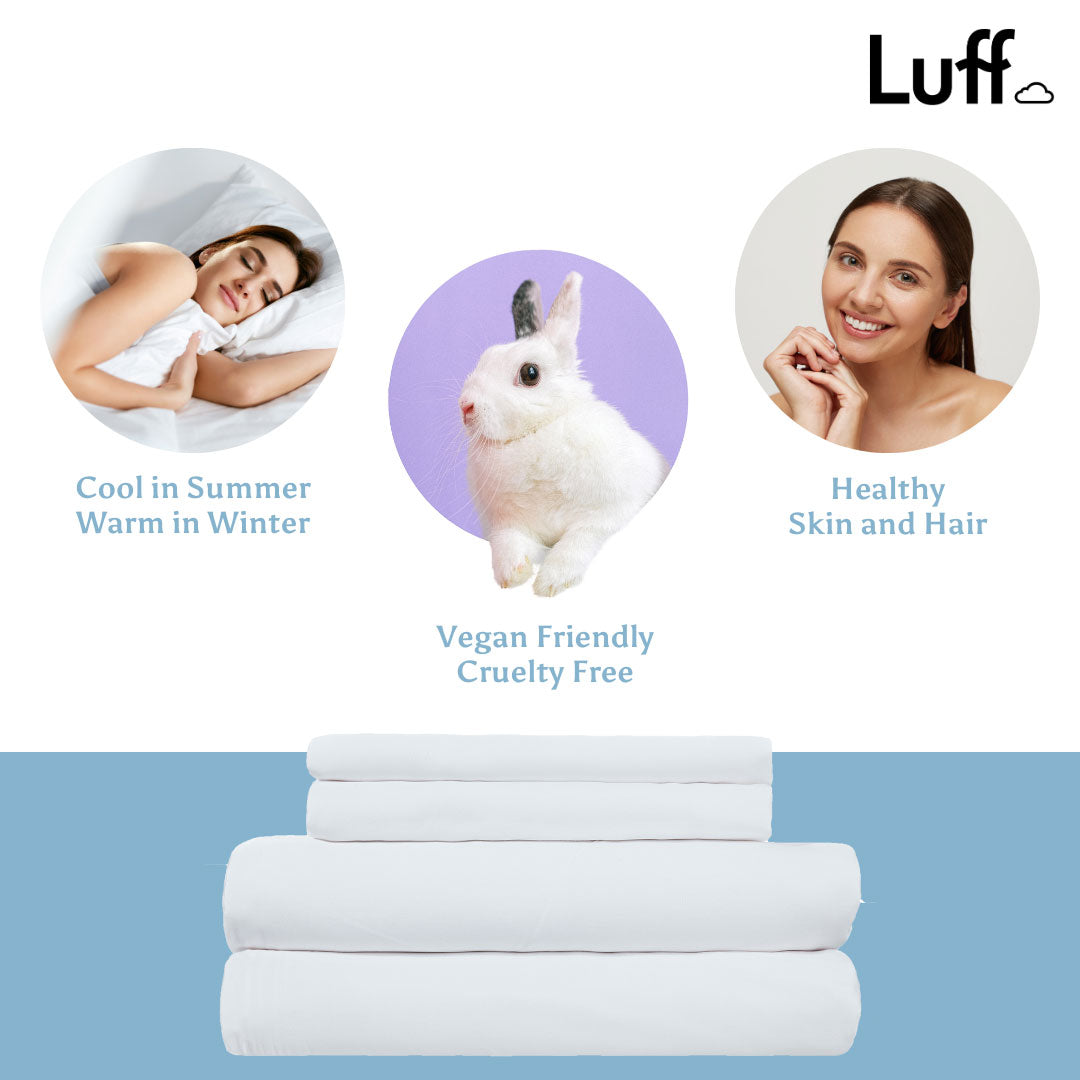 Luff White Organic Bamboo Silk 700TC Pillowcases