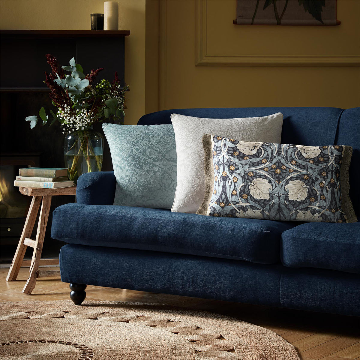 William Morris At Home Pimpernel Ink Cushion (40cm x 60cm)