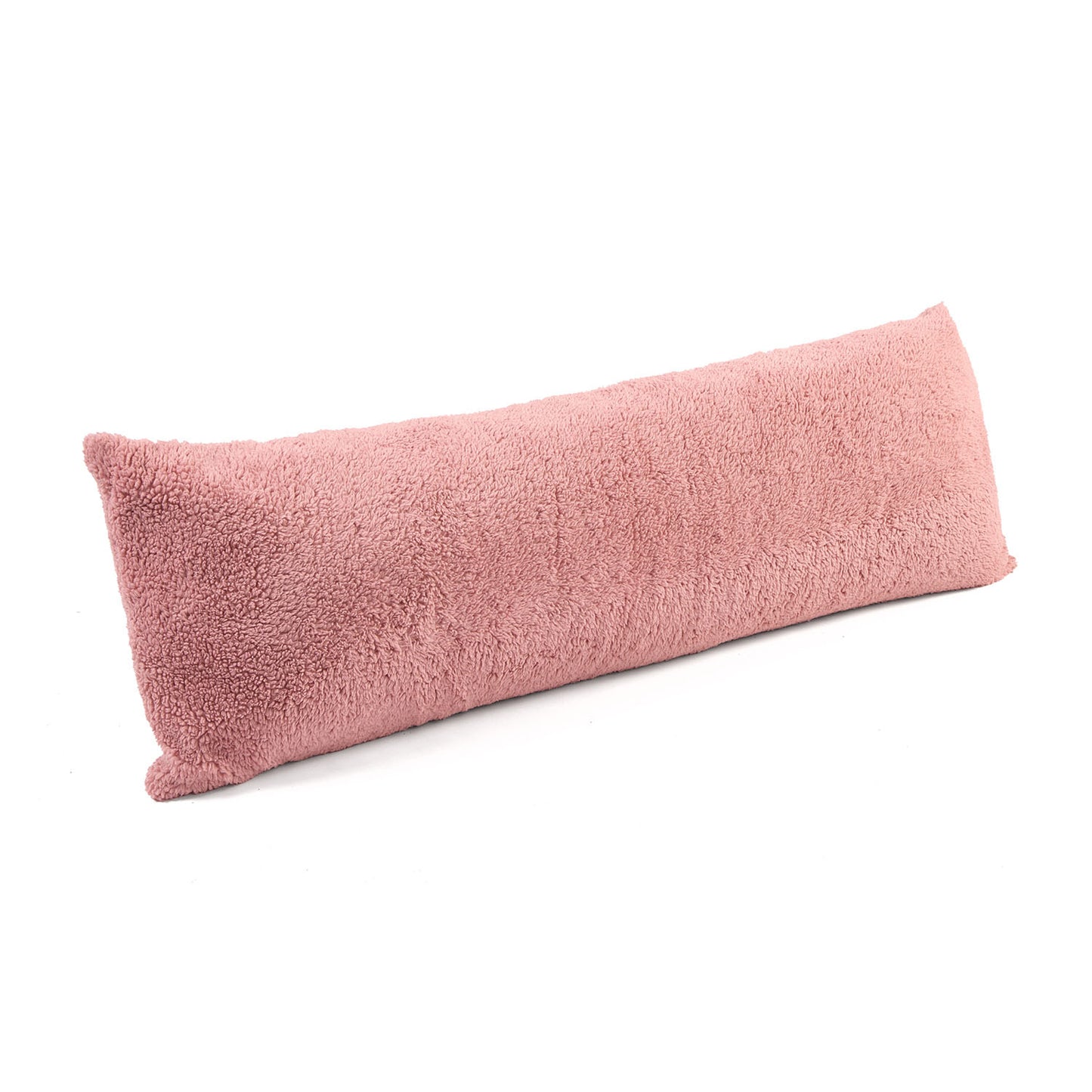 Teddy Fleece Pink Bolster Pillow