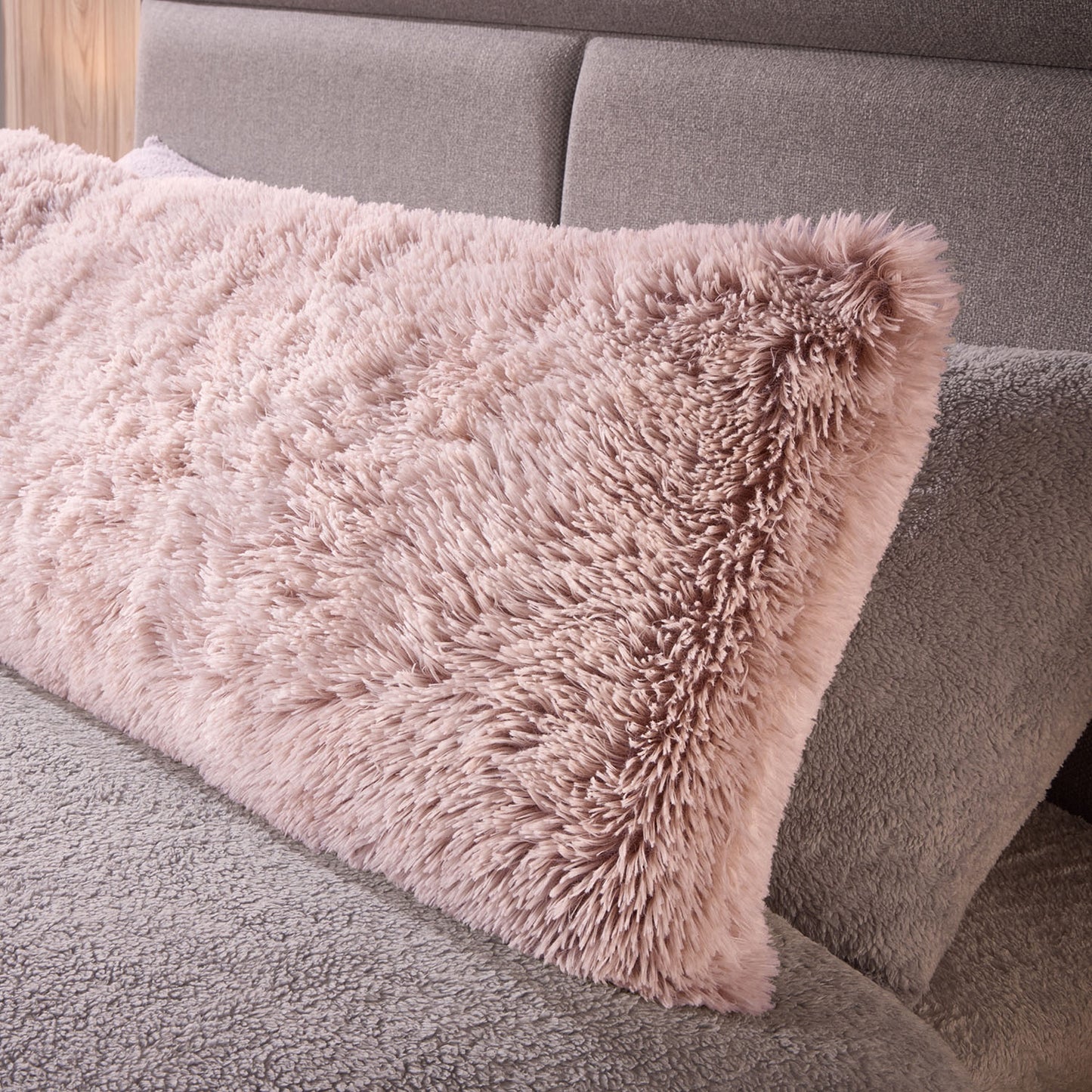 Long Hair Pink Bolster Pillow