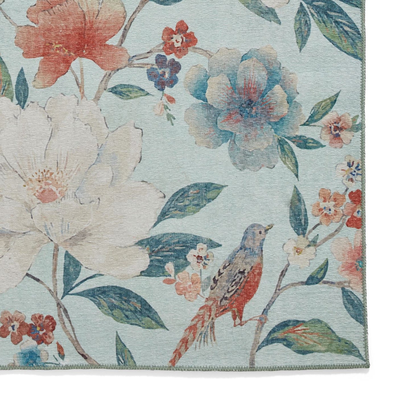 Catherine Lansfield Pipa Floral Blue Rug