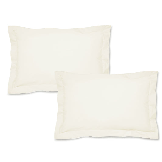 Catherine Lansfield Cream Easy Iron Percale Oxford Pillowcase Pair