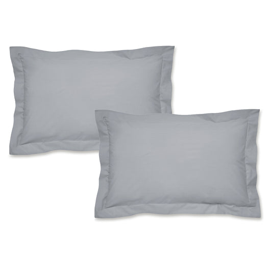 Catherine Lansfield Grey Easy Iron Percale Oxford Pillowcase Pair