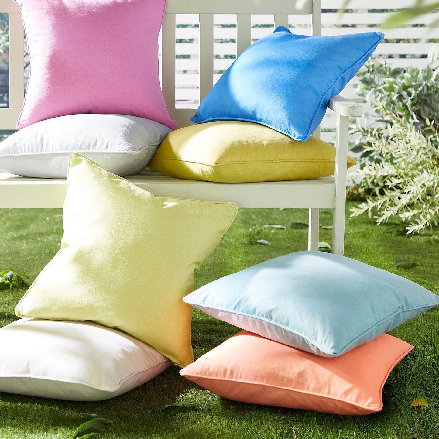 Yellow Plain Dye Outdoor Cushion (43cm x 43cm)