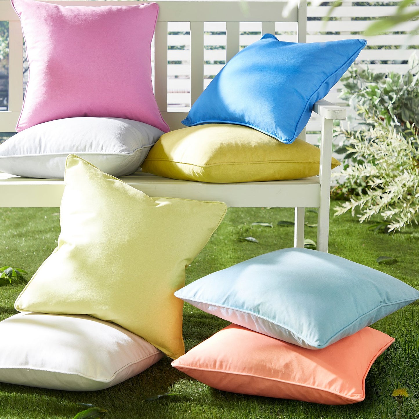 Pink Plain Dye Outdoor Cushion (43cm x 43cm)
