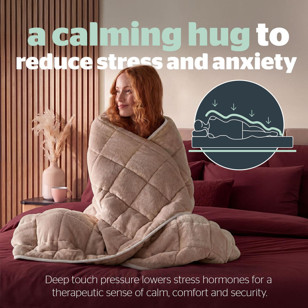 Silentnight Natural Plush Polyester Adult Weighted Blanket 6.8kg