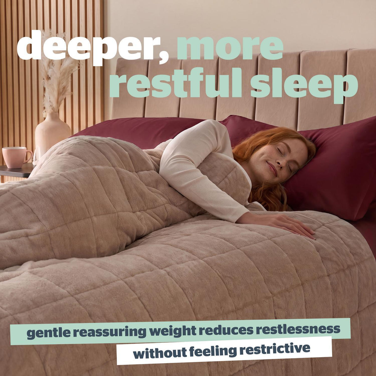 Silentnight Natural Plush Polyester Adult Weighted Blanket 6.8kg