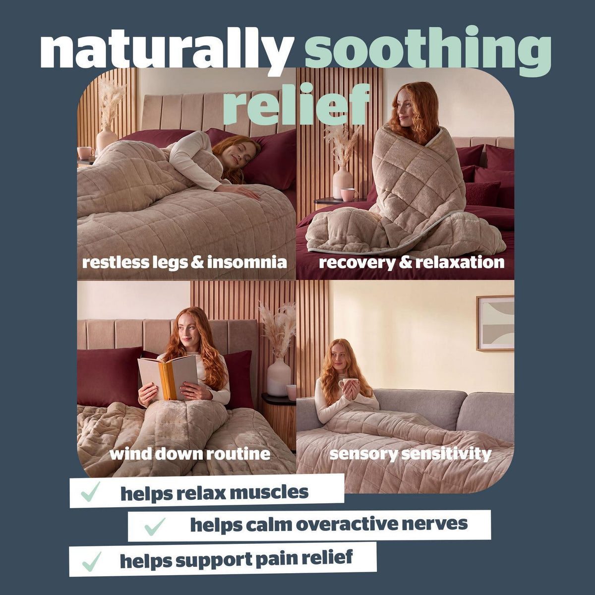 Silentnight Natural Plush Polyester Adult Weighted Blanket 6.8kg