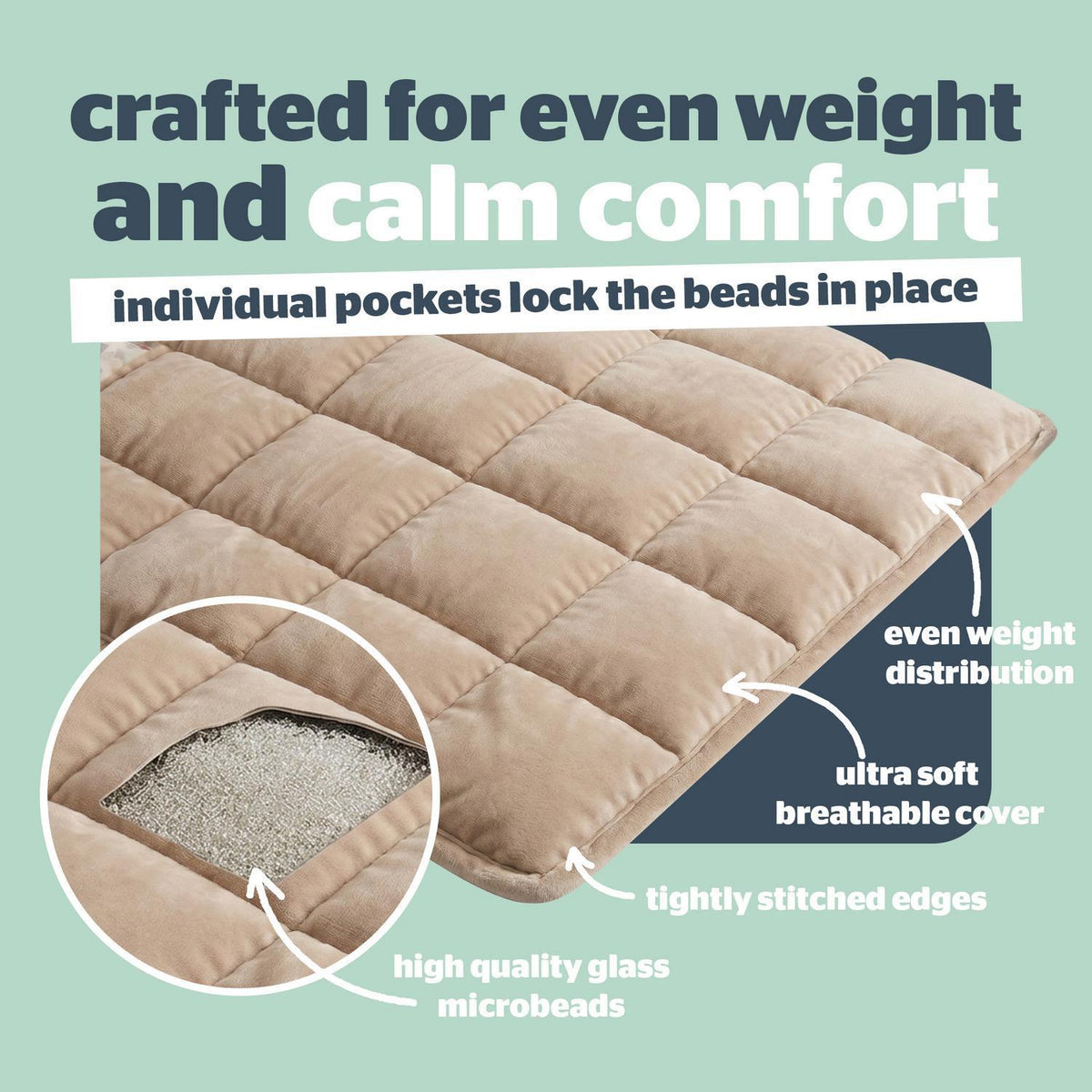 Silentnight Natural Plush Polyester Adult Weighted Blanket 6.8kg