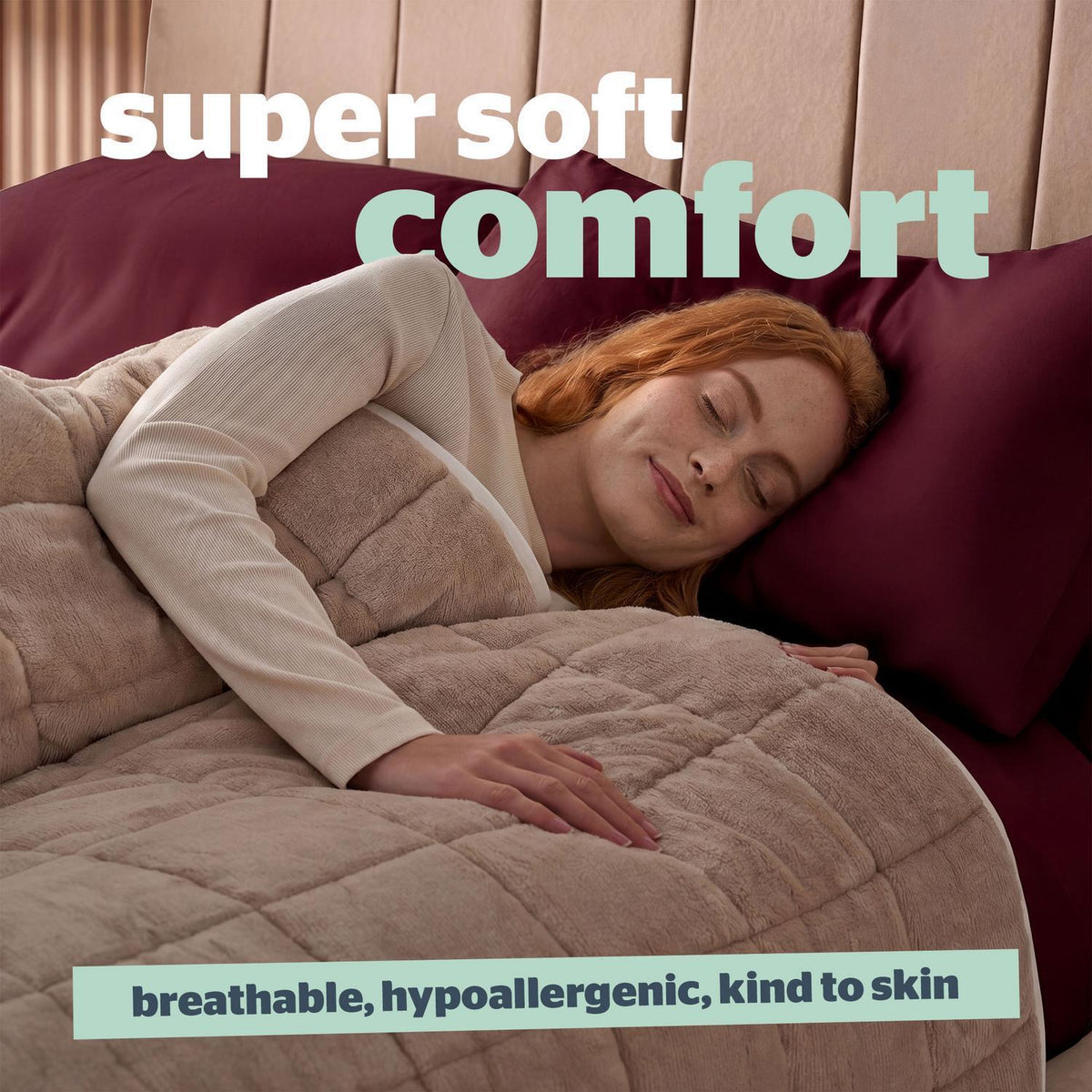 Silentnight Natural Plush Polyester Adult Weighted Blanket 6.8kg