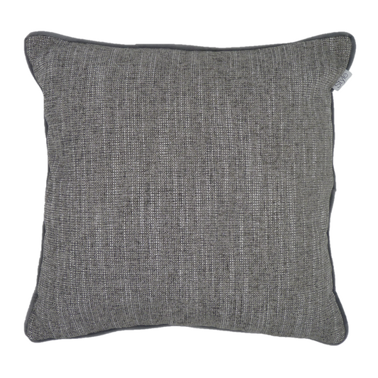 Polaris Ash Grey Textured Weave Velvet Cushion (45cm x 45cm)