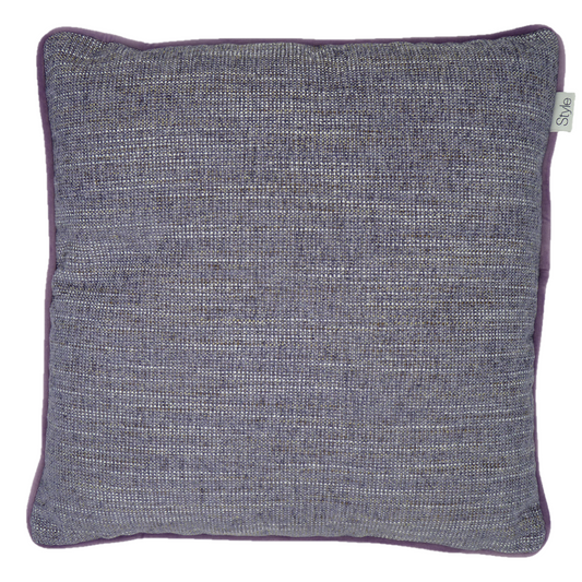 Polaris Lavender Purple Textured Weave Velvet Cushion Cover (45cm x 45cm)