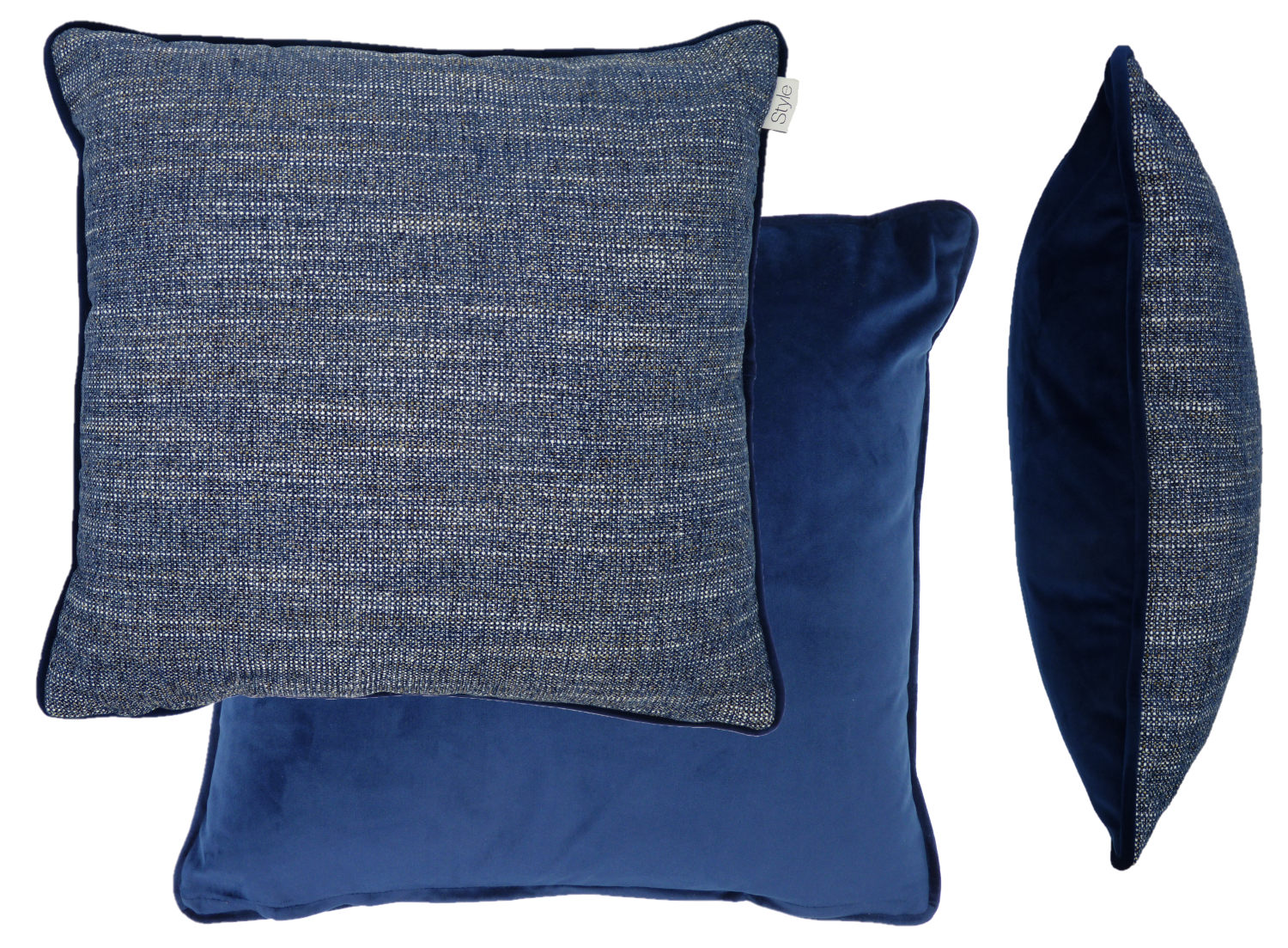 Navy online textured pillow