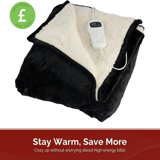 Rediffusion Cosy Snug Black Luxury Heated Throw