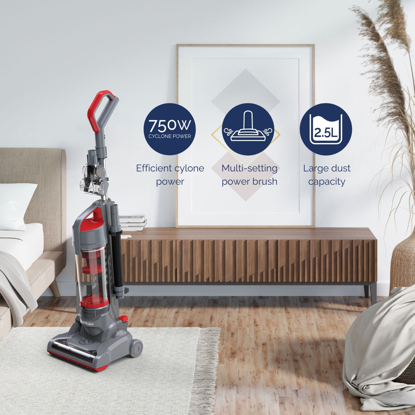 Rediffusion Upright Red Vacuum Cleaner