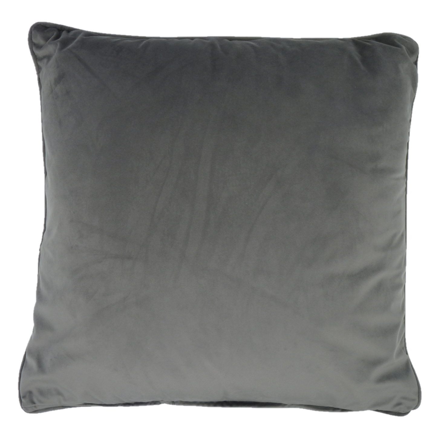 Recco Dove Grey Velvet Geometric Cushion Cover (55cm x 55cm)