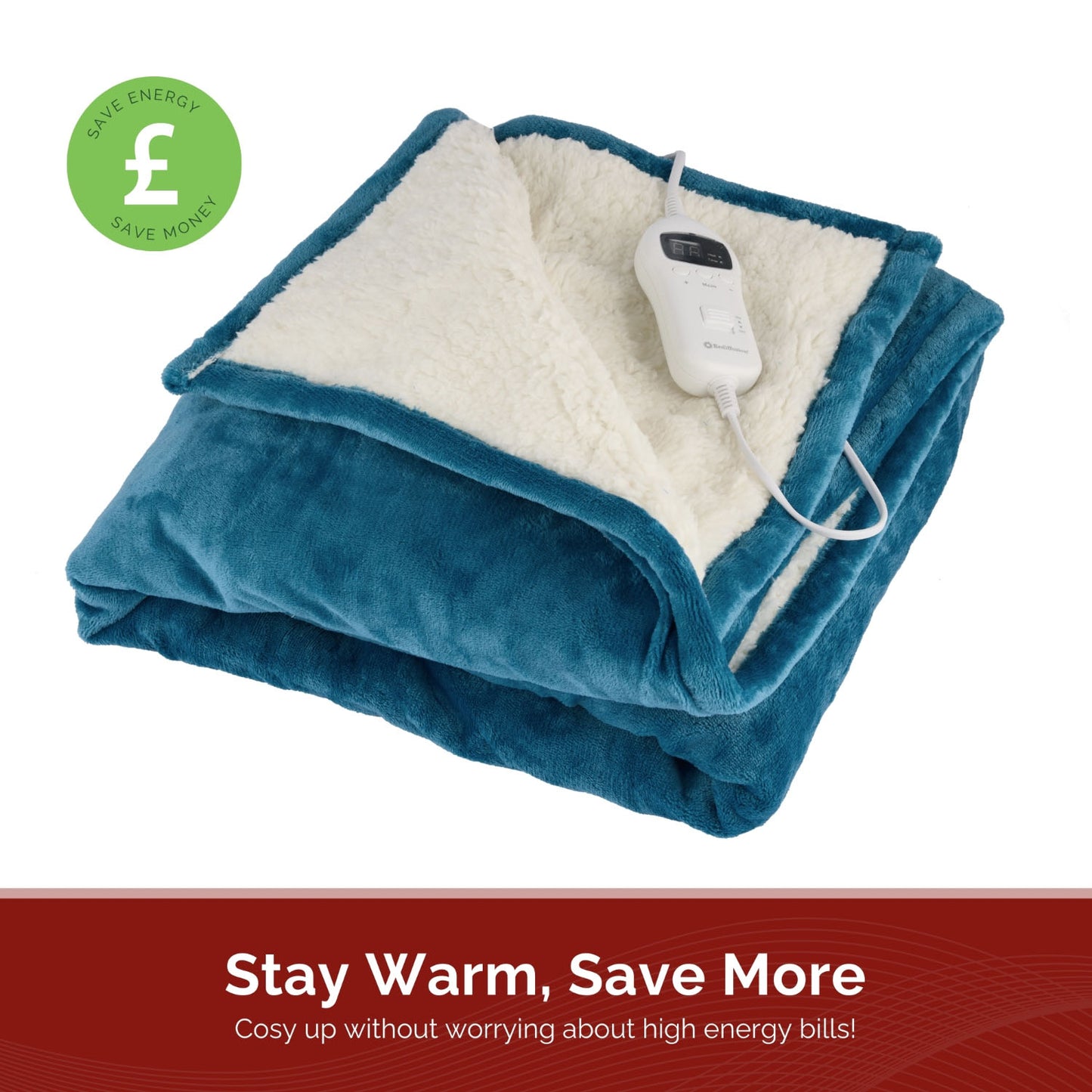 Rediffusion Cosy Snug Teal Luxury Heated Throw