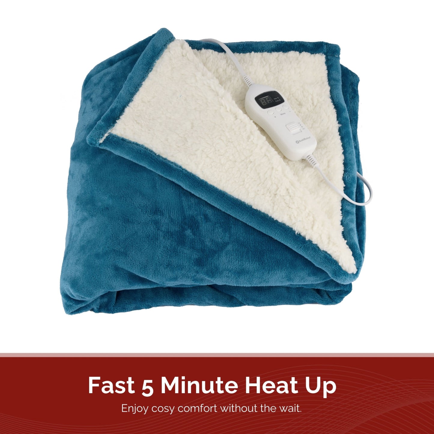Rediffusion Cosy Snug Teal Luxury Heated Throw