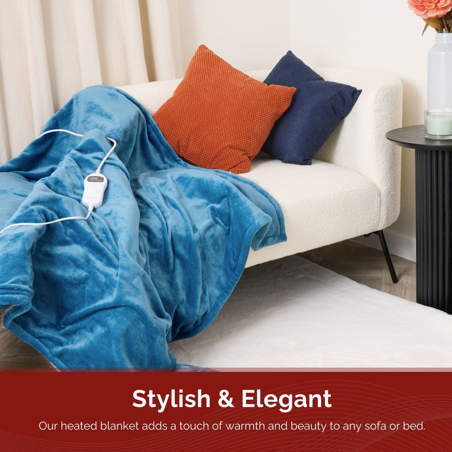 Rediffusion Cosy Snug Teal Luxury Heated Throw