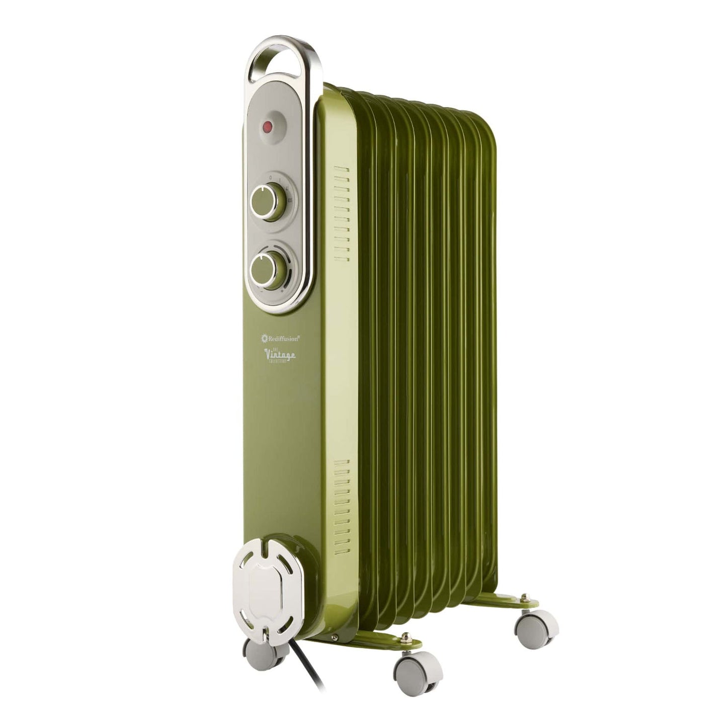 Rediffusion Vintage Green 9 Fin Oil Filled Radiator