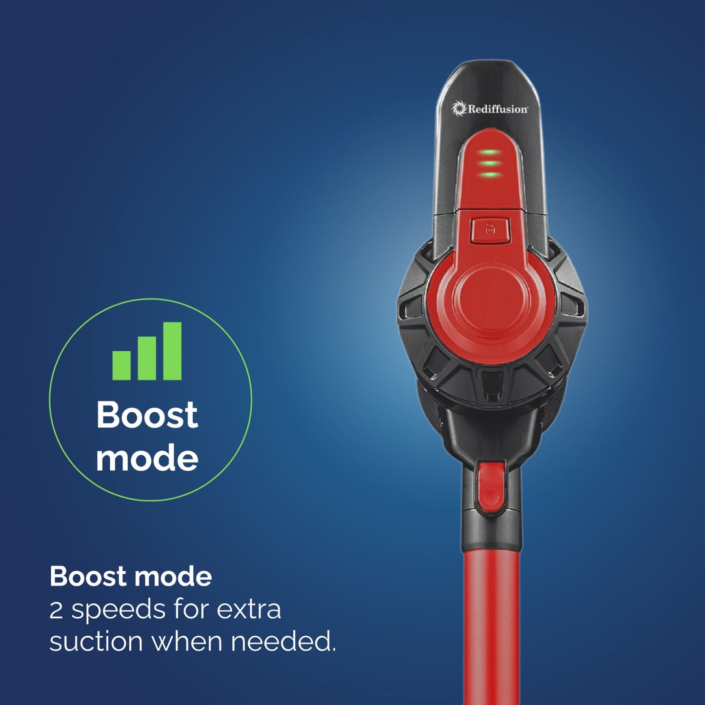 Rediffusion Turbo 2 in 1 Red Stick Vacuum Cleaner