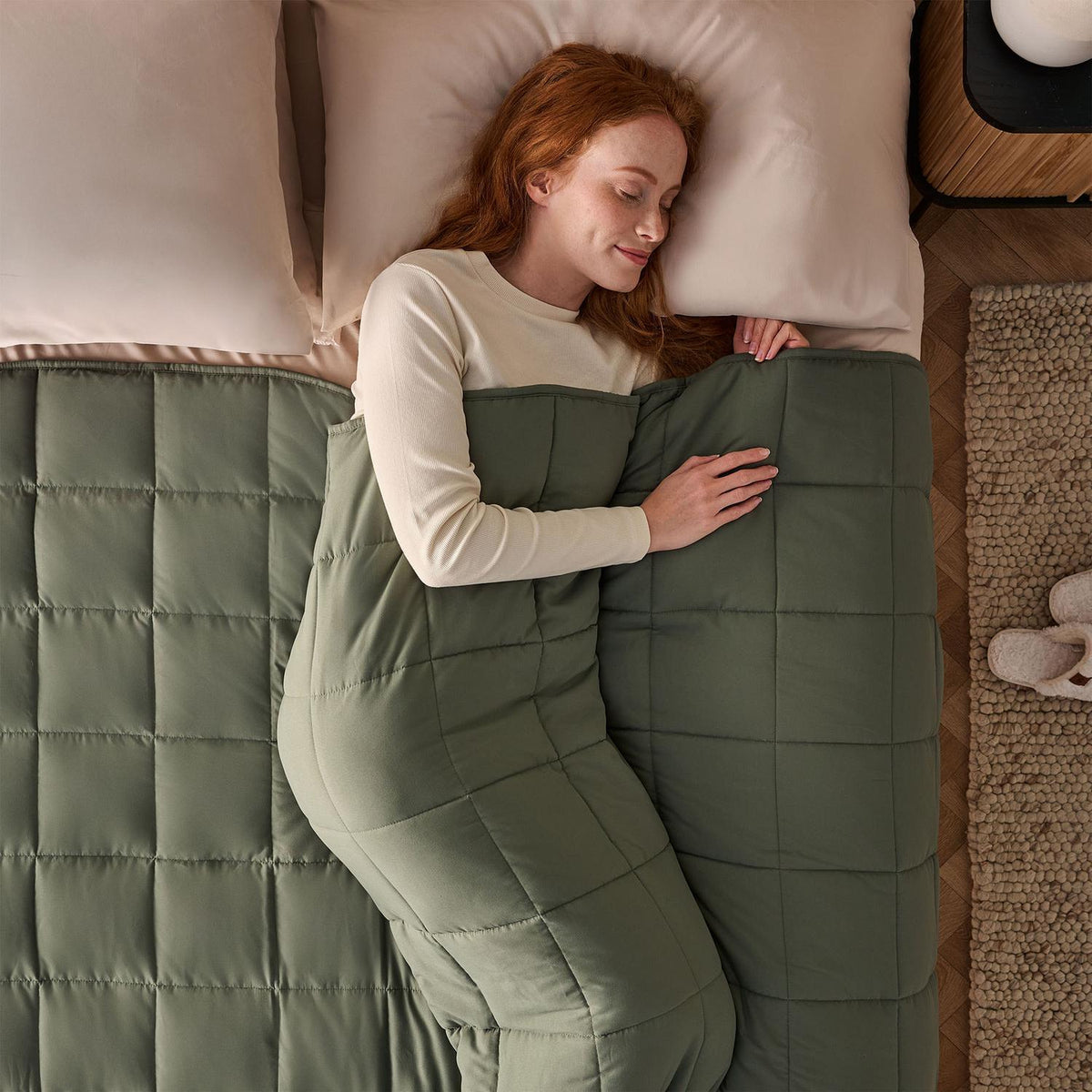 Silentnight Olive/Oyster Adult Weighted Blanket 6.8kg