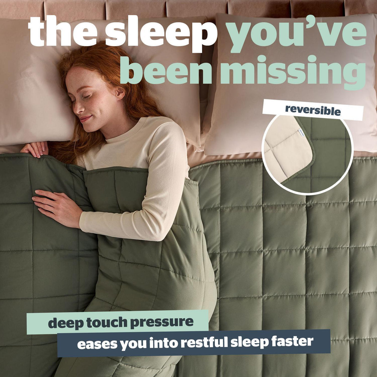 Silentnight Olive/Oyster Adult Weighted Blanket 6.8kg