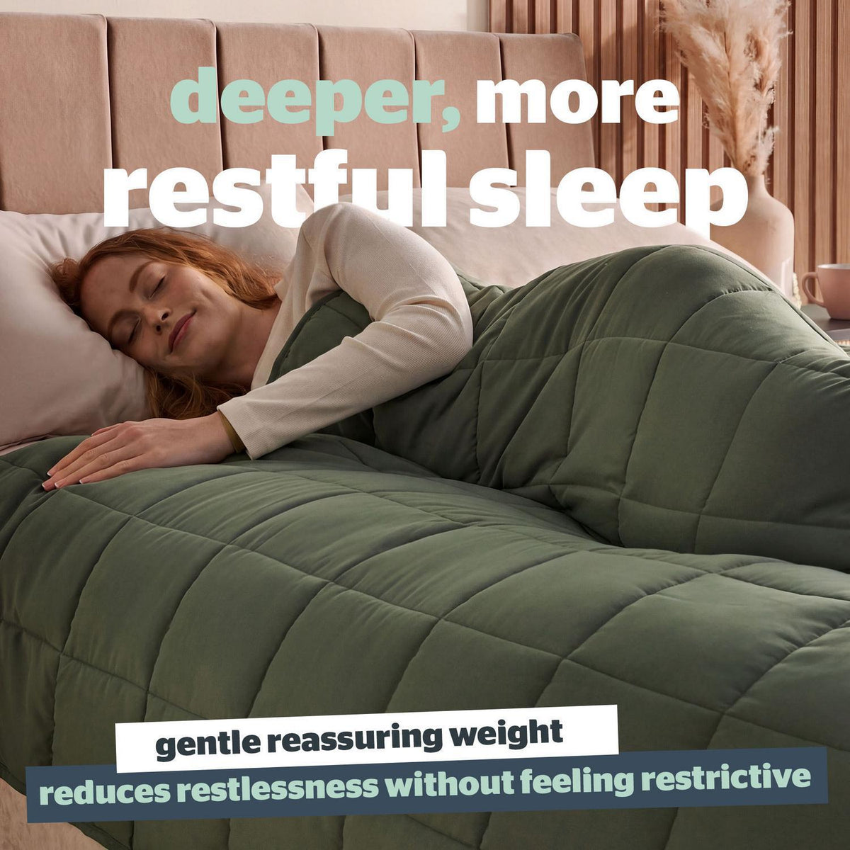 Silentnight Olive/Oyster Adult Weighted Blanket 6.8kg