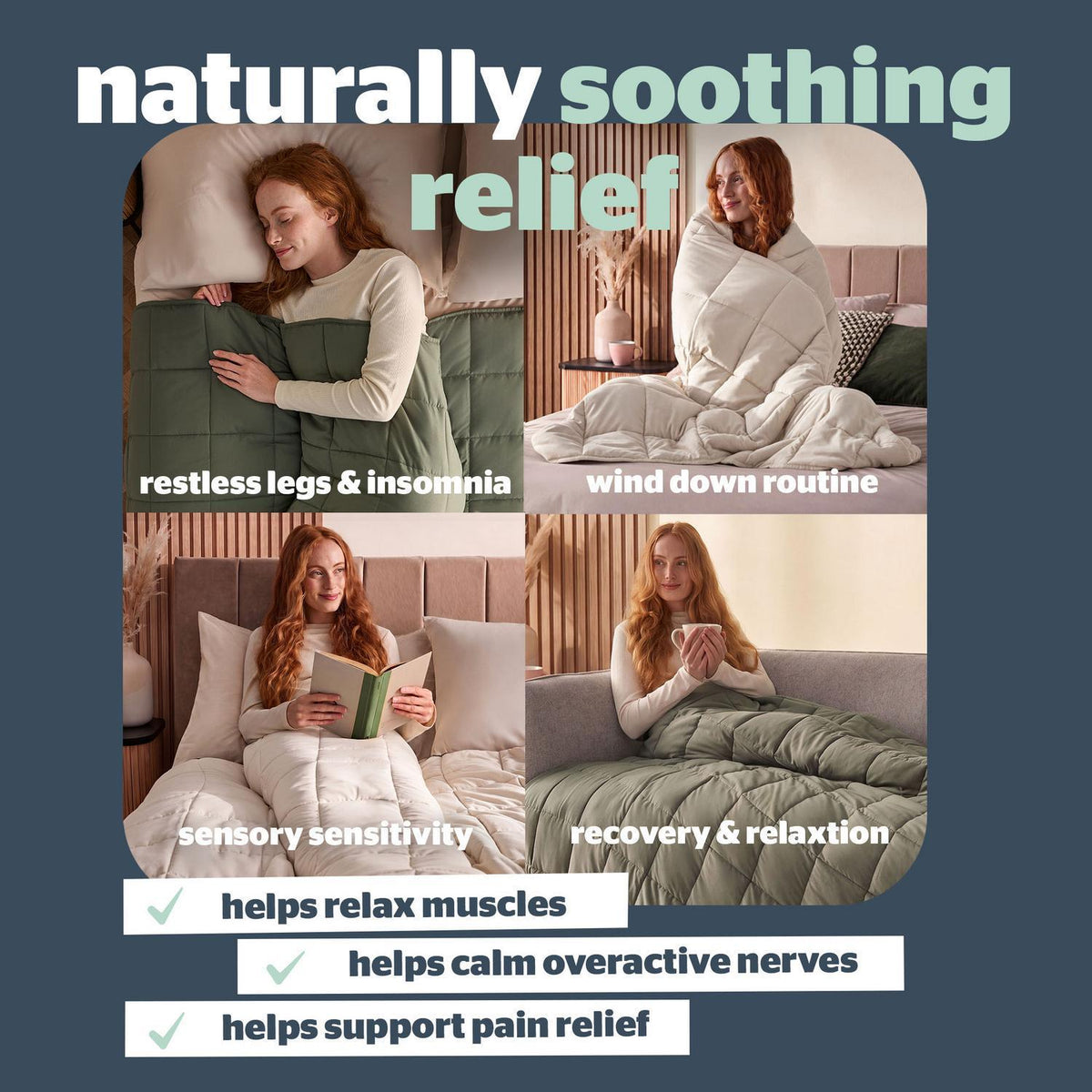 Silentnight Olive/Oyster Adult Weighted Blanket 6.8kg