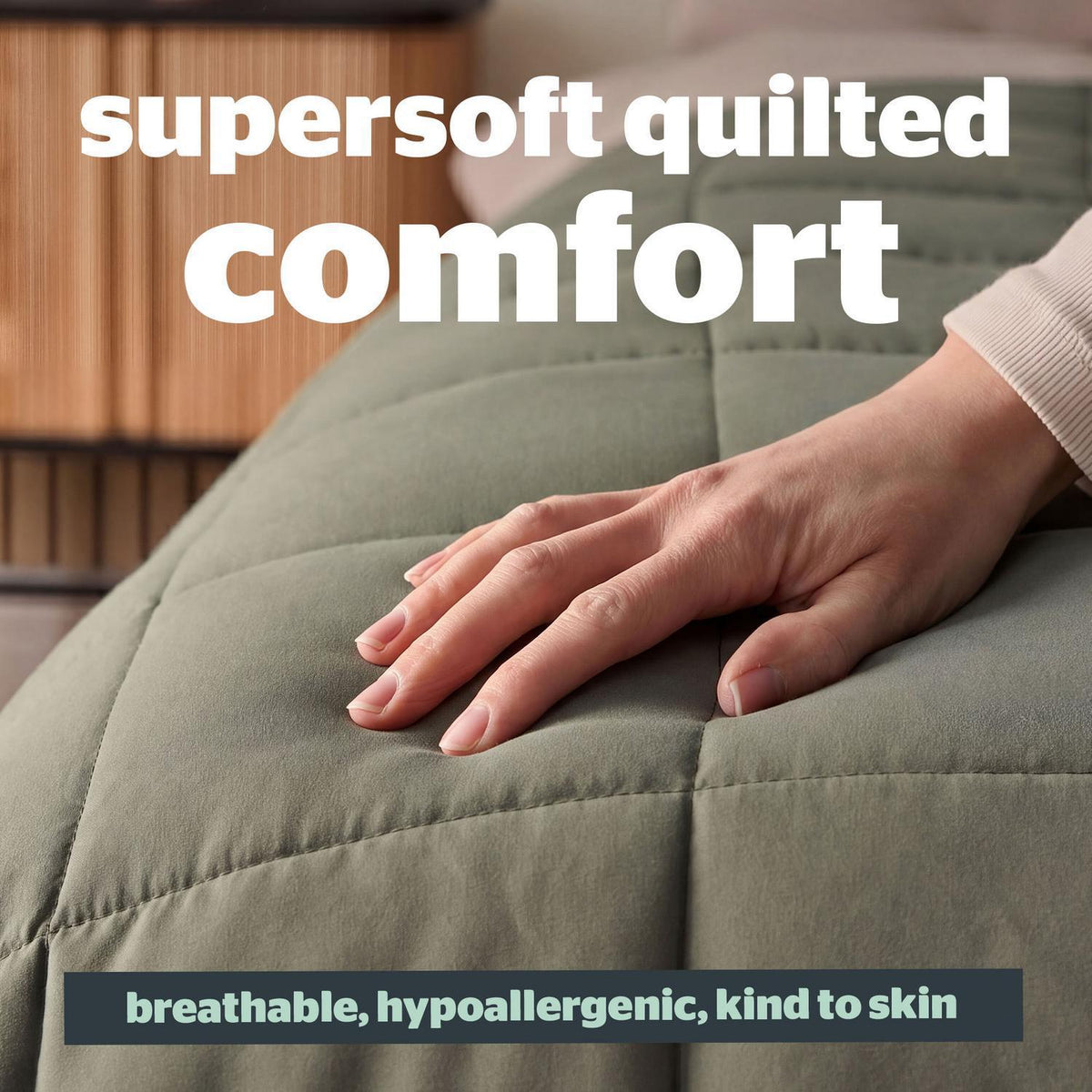 Silentnight Olive/Oyster Adult Weighted Blanket 6.8kg